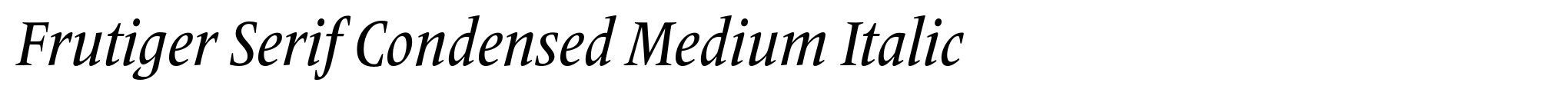 Frutiger Serif Condensed Medium Italic image